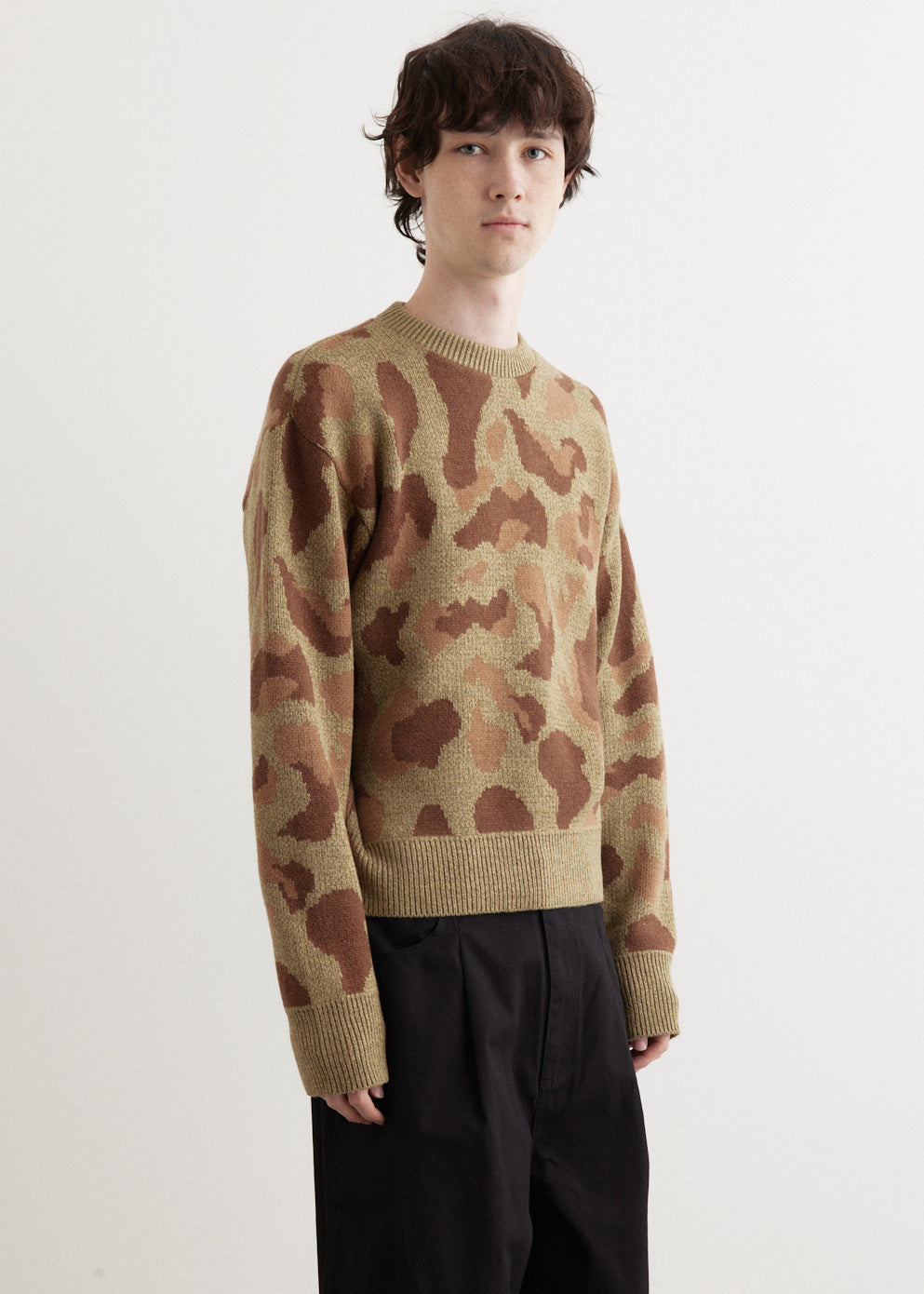 5G Camo Knit Vintage Crew Sweater