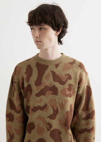 5G Camo Knit Vintage Crew Sweater