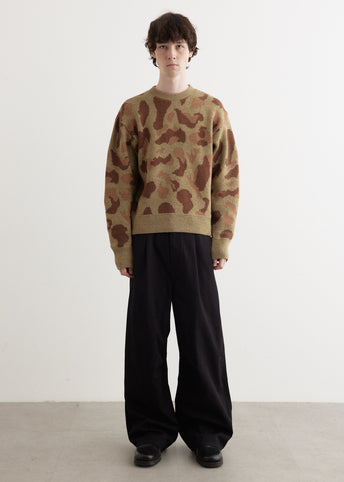 5G Camo Knit Vintage Crew Sweater