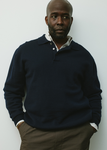 Classic Long Sleeve Knit Polo