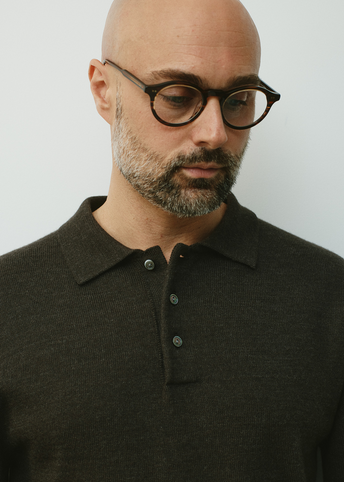 Classic Long Sleeve Knit Polo