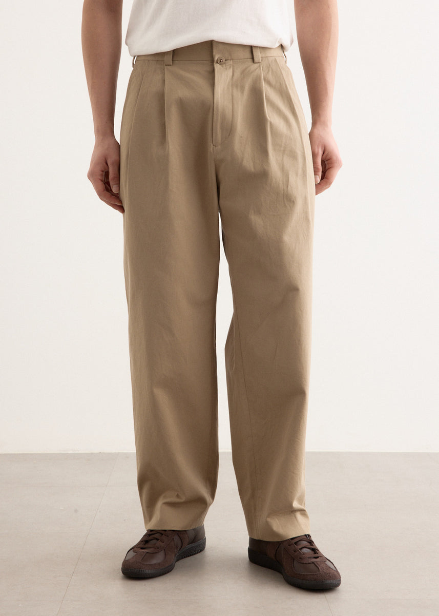 Chino Cloth Two Tuck Straight Pants