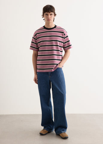 Mesh Border Stripe SS T-Shirt