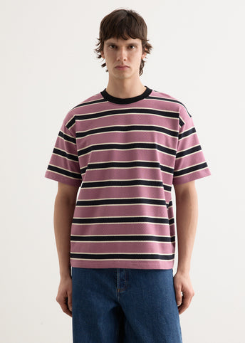 Mesh Border Stripe SS T-Shirt