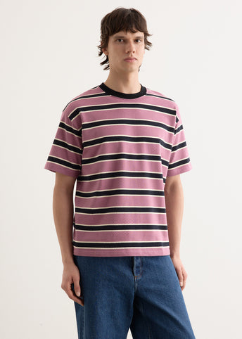 Mesh Border Stripe SS T-Shirt
