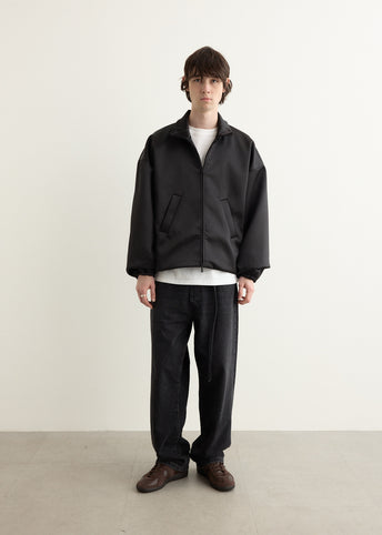 Bonded Satin Zip-Up Bomber