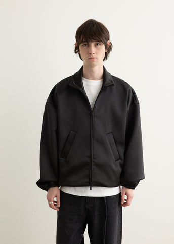 Bonded Satin Zip-Up Bomber