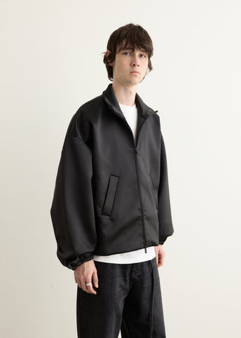 Bonded Satin Zip-Up Bomber
