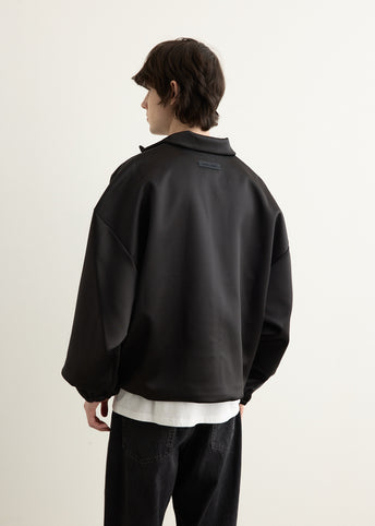 Bonded Satin Zip-Up Bomber