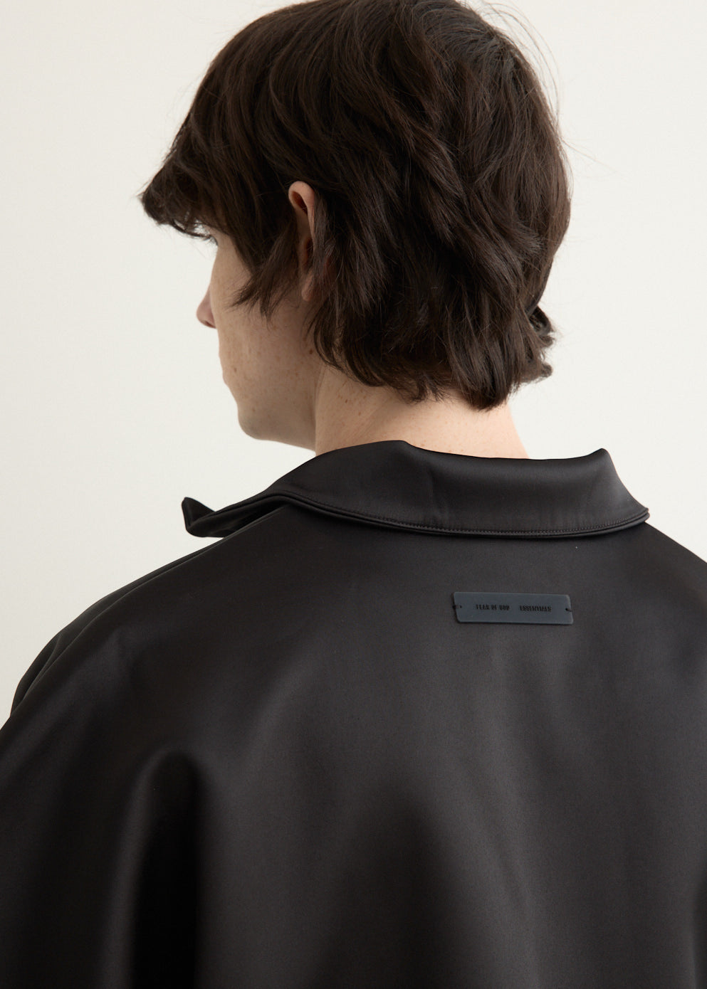 Bonded Satin Zip-Up Bomber