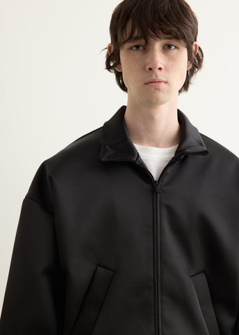 Bonded Satin Zip-Up Bomber