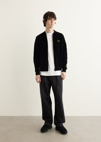 Rib Collar Track Jacket - C/PE Velour