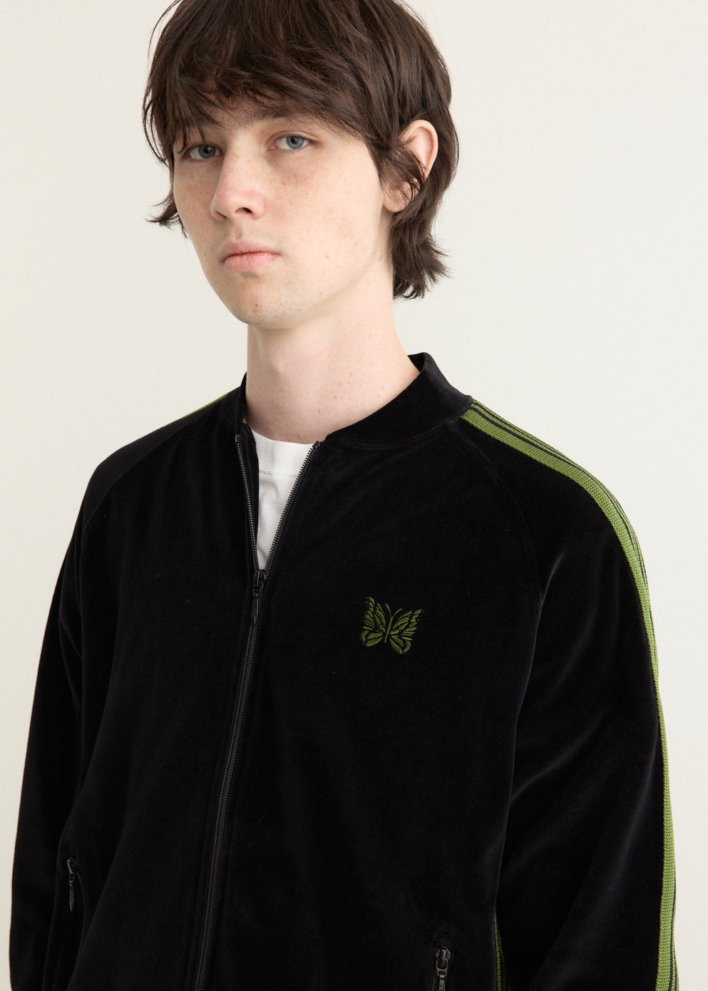 Rib Collar Track Jacket - C/PE Velour