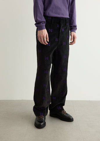Straight Trouser - Papillon Emb. Corduroy