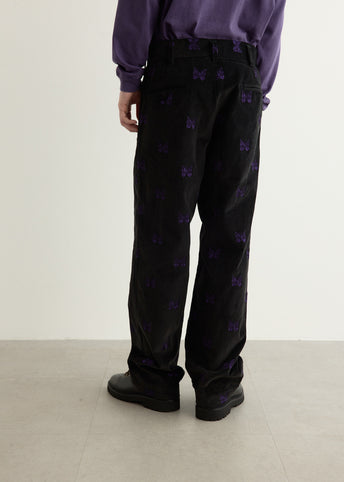 Straight Trouser - Papillon Emb. Corduroy