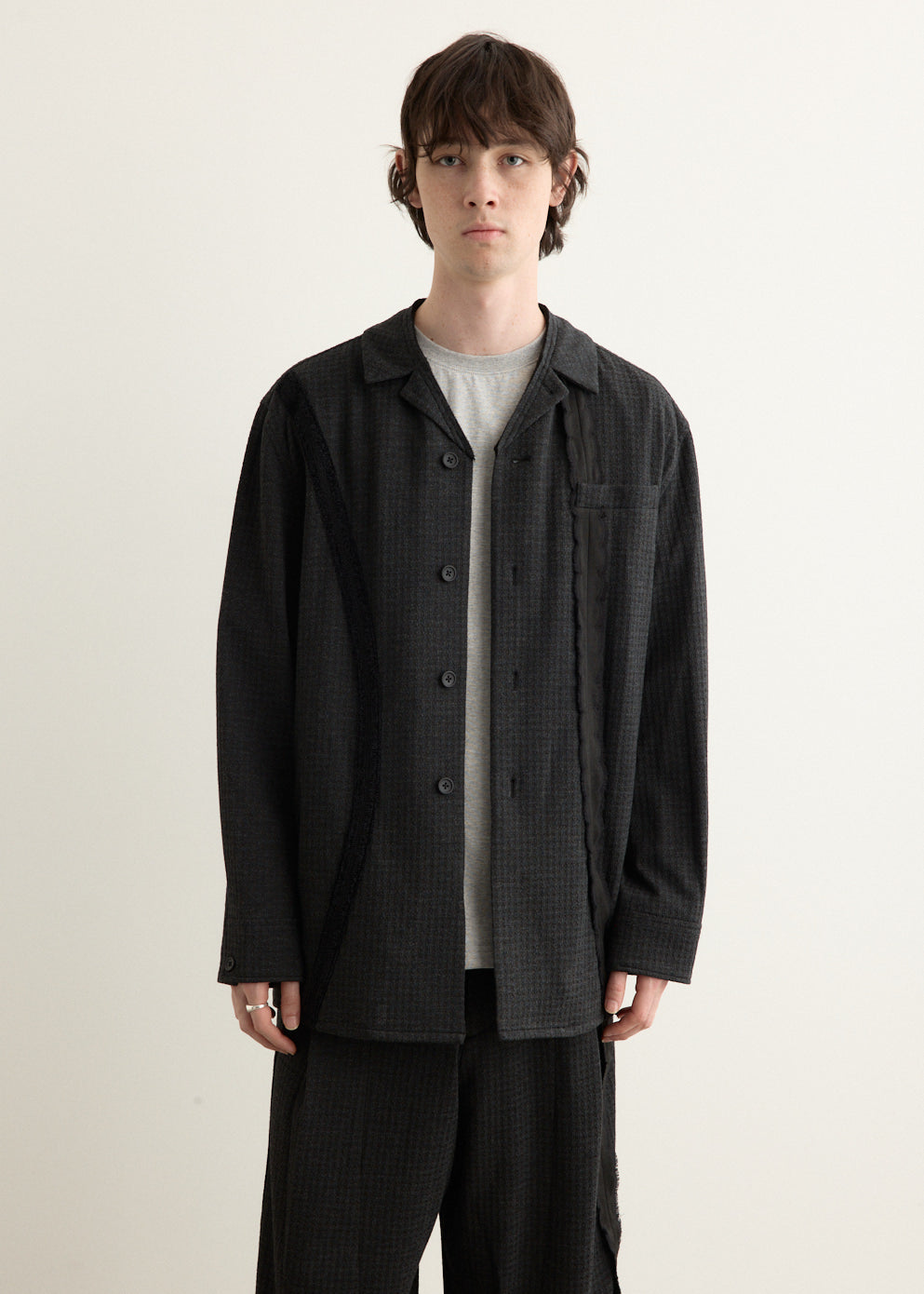Decorative Tape Shirt Blazer