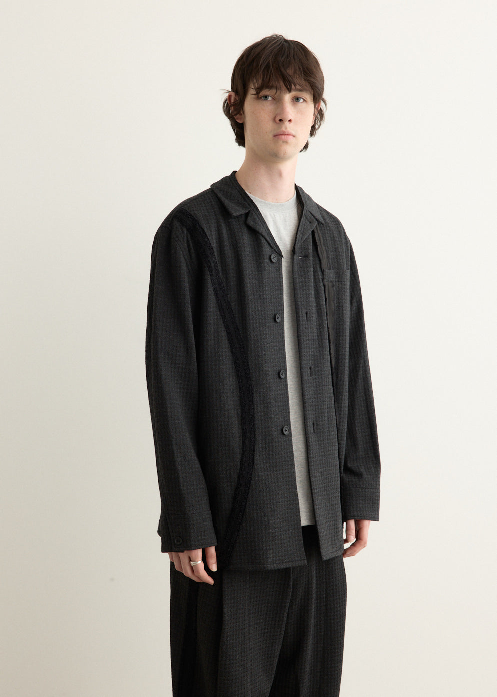 Decorative Tape Shirt Blazer