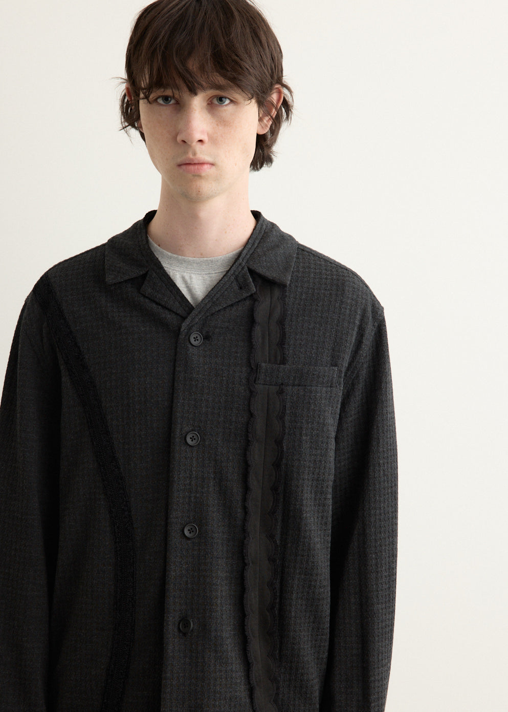 Decorative Tape Shirt Blazer