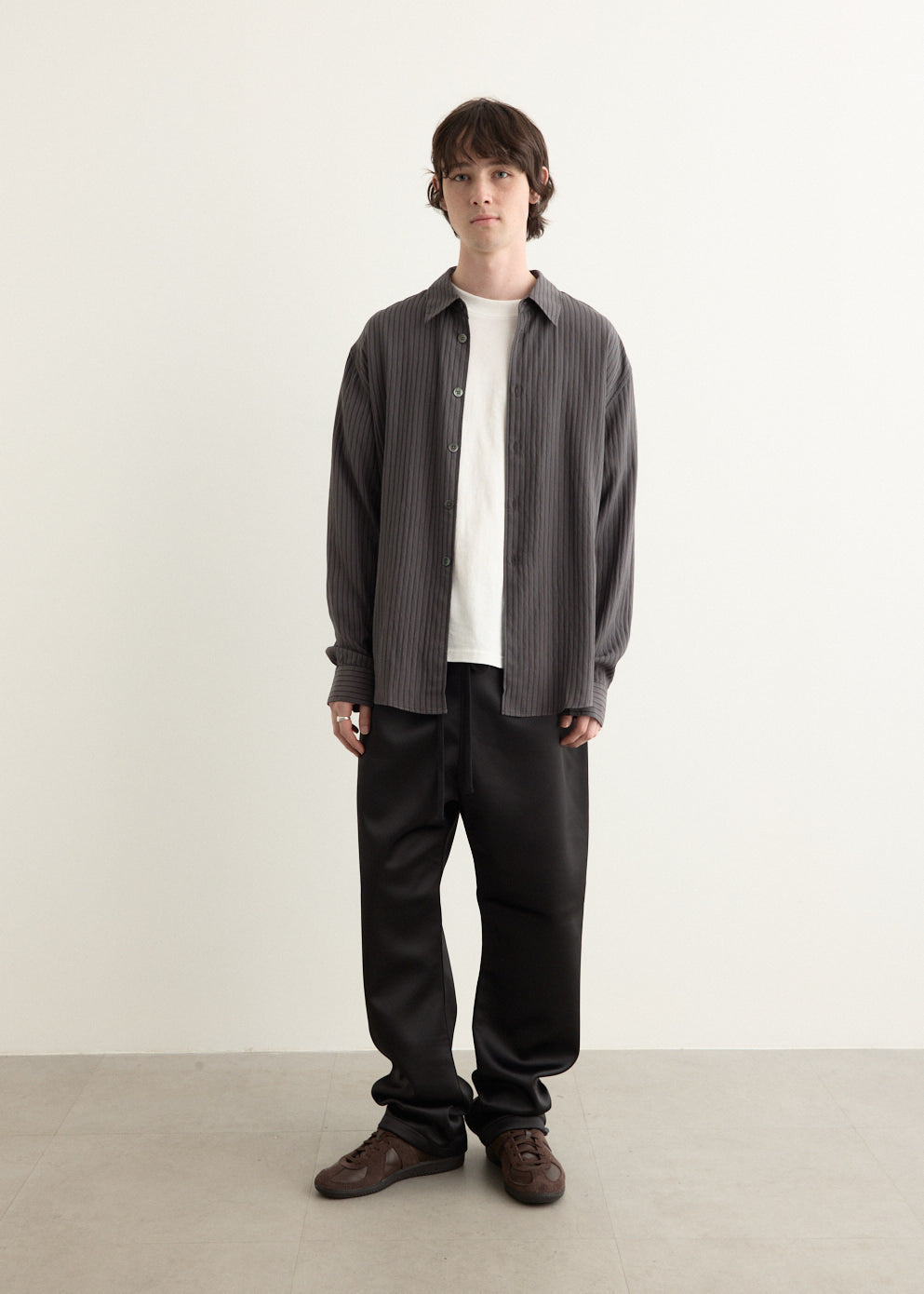 Bonded Satin Relaxed Track Pant