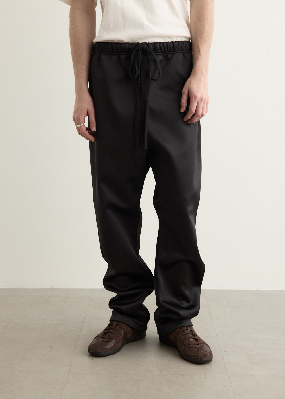 Bonded Satin Relaxed Track Pant