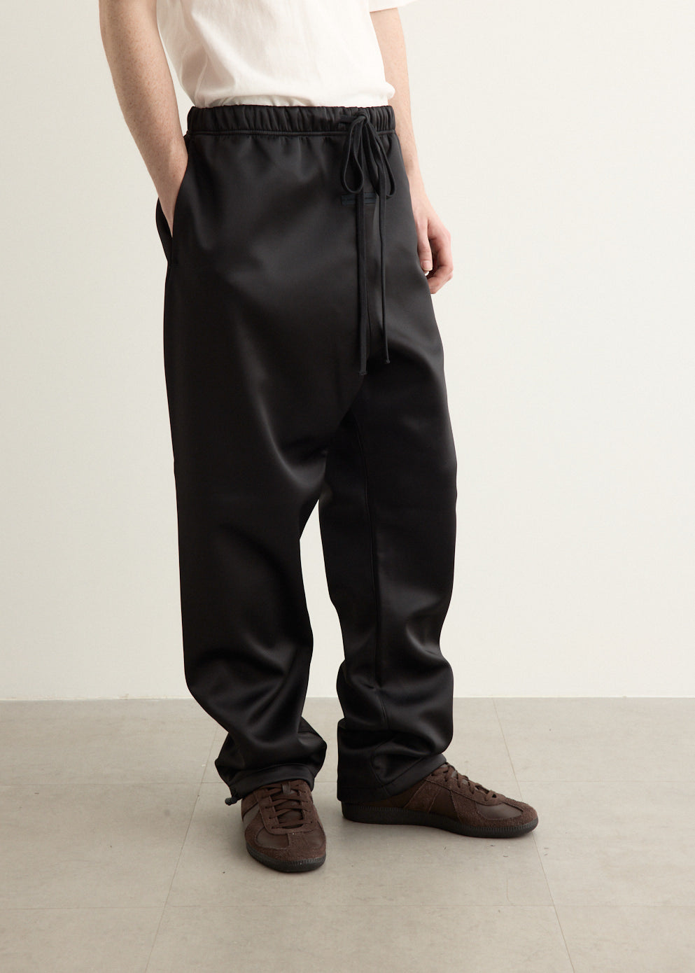 Bonded Satin Relaxed Track Pant