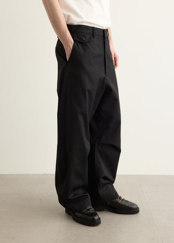 Wool Polyester Twill Wide Pants