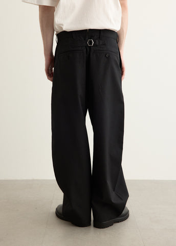 Wool Polyester Twill Wide Pants