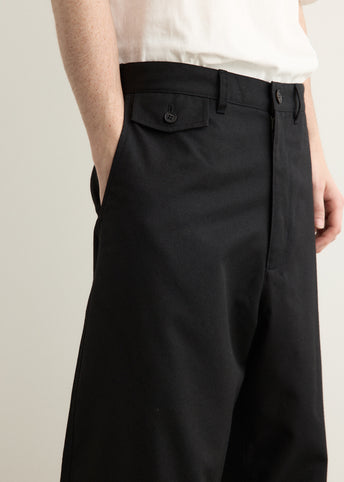Wool Polyester Twill Wide Pants