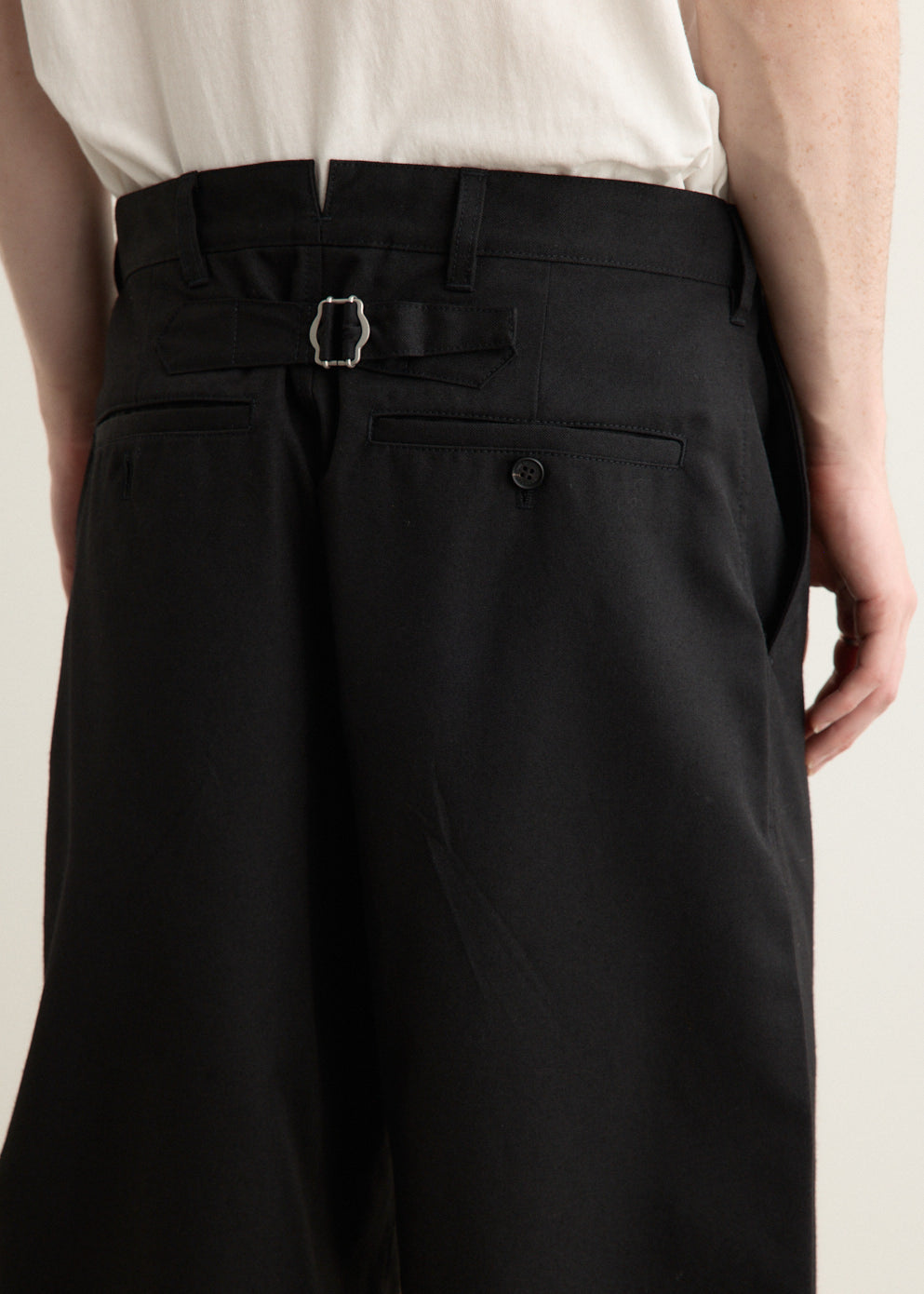 Wool Polyester Twill Wide Pants