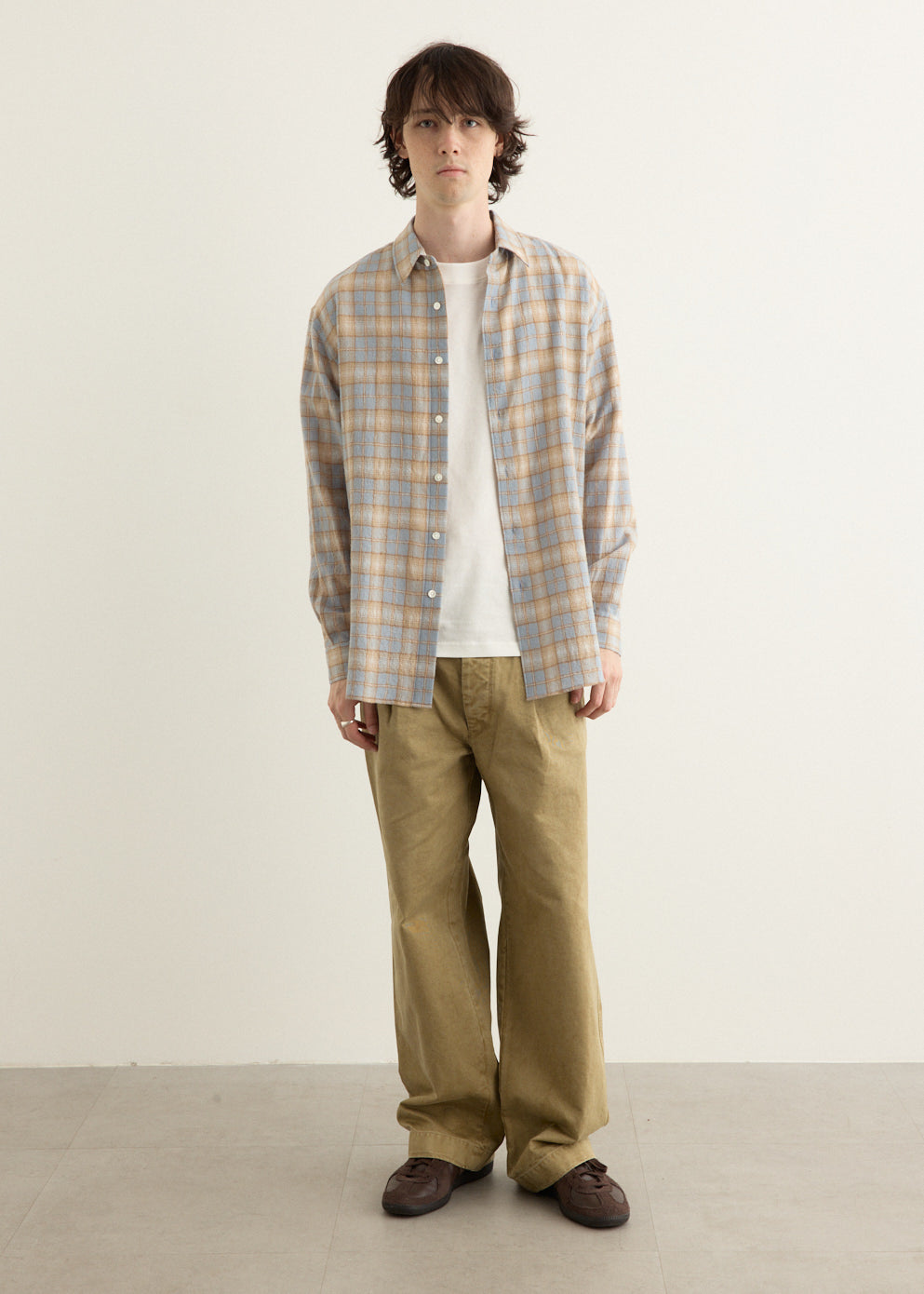 Airy Wool Check Shirt