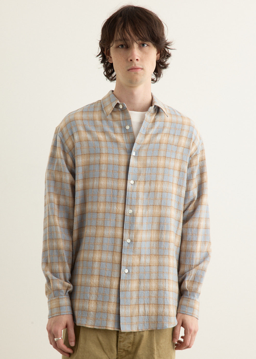 Airy Wool Check Shirt