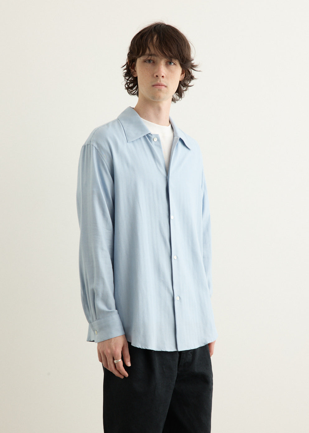 Cotton Cashmere Herringbone Shirt