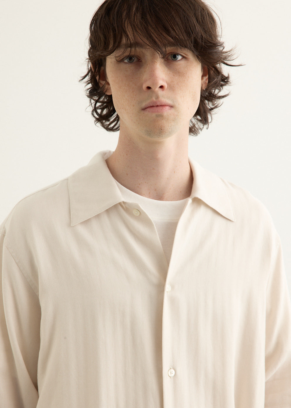 Cotton Cashmere Herringbone Shirt