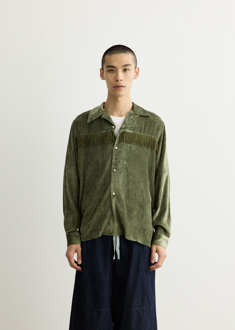 Fringe Open Collar Shirt