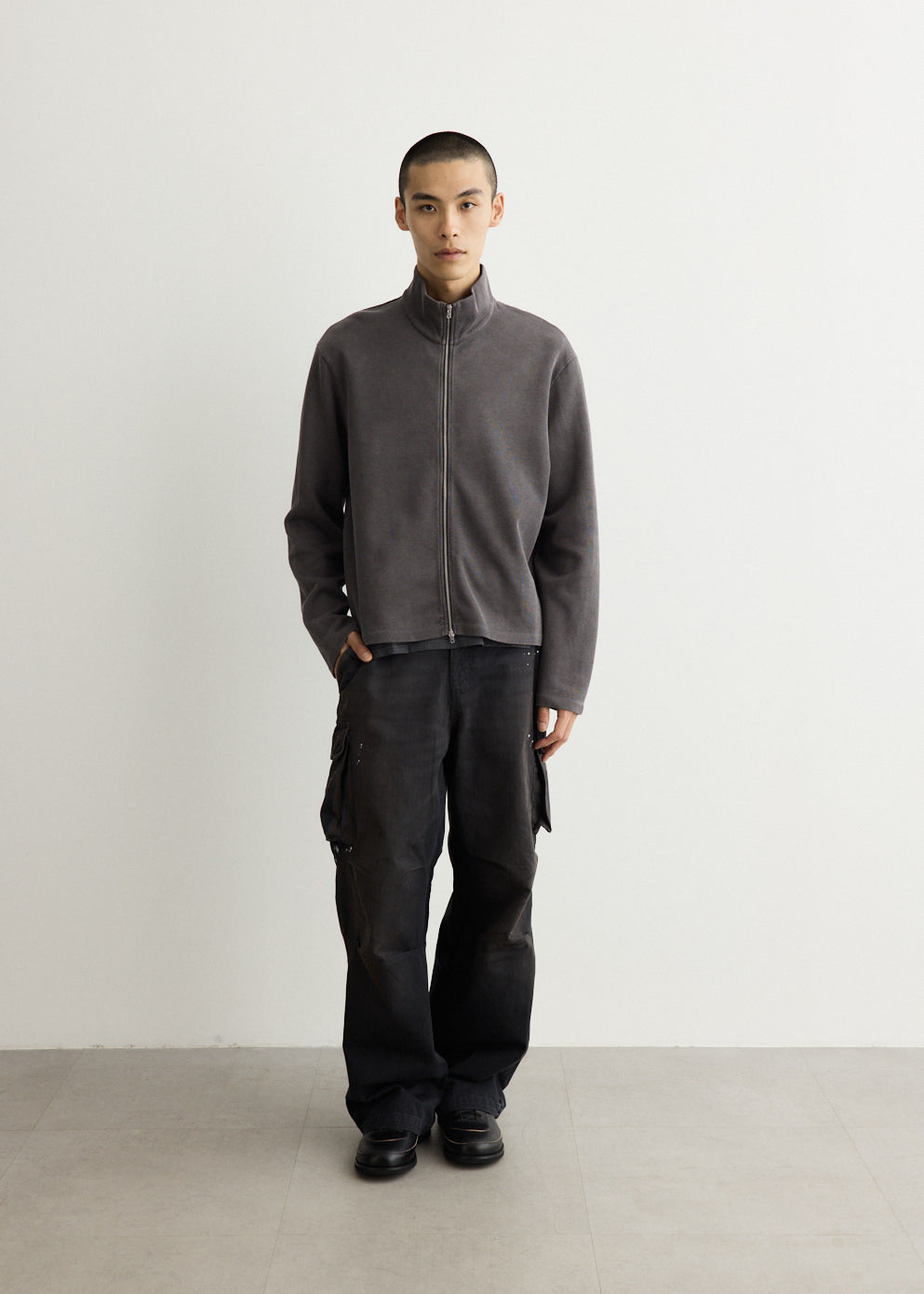 Shrunken Full Zip Polo
