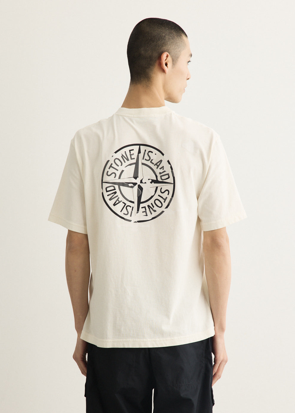 Flocked Camo Compass Print T-Shirt