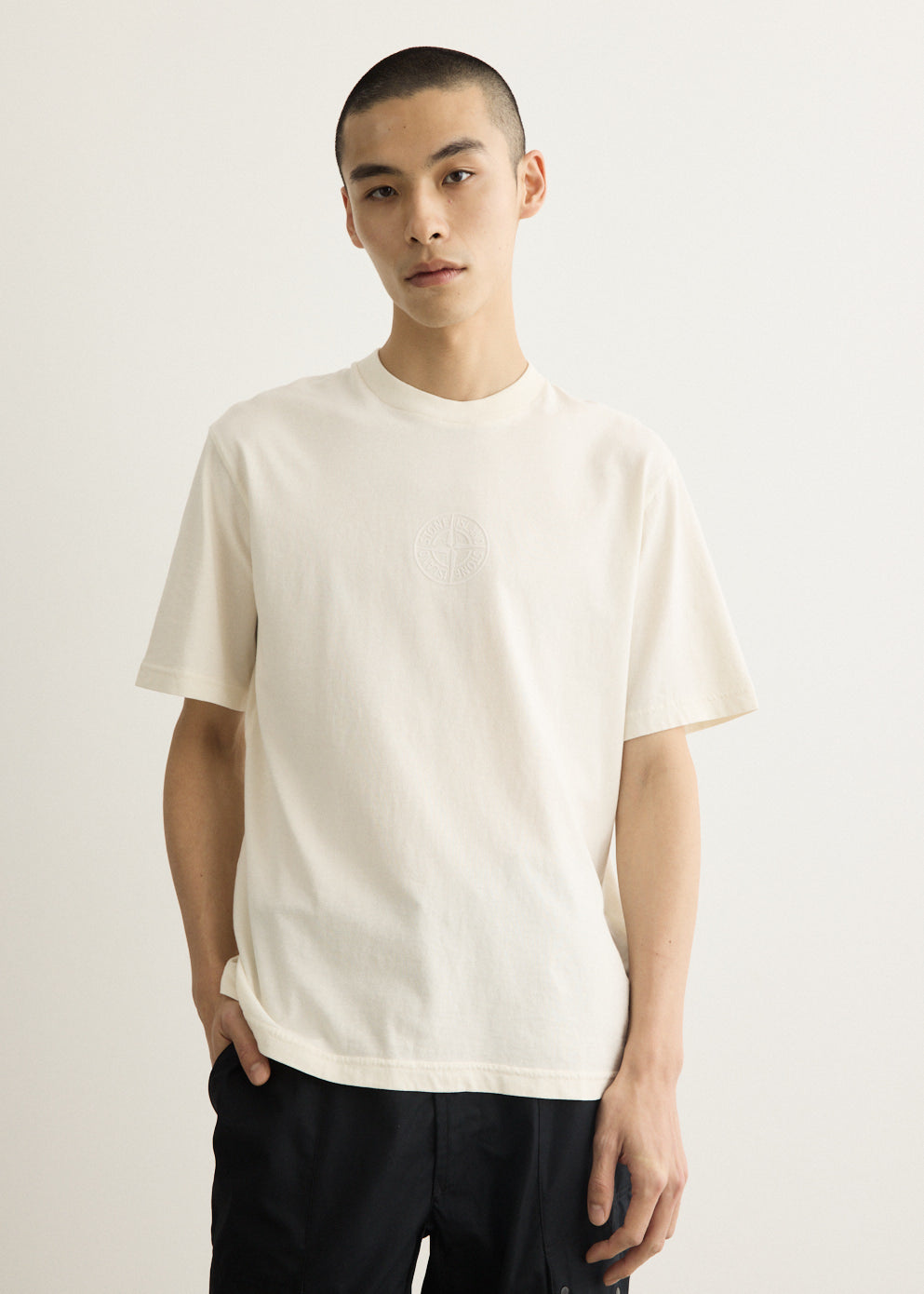 Flocked Camo Compass Print T-Shirt