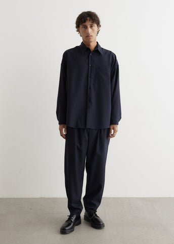 Tropical Wool Cropped Drawstring Pants