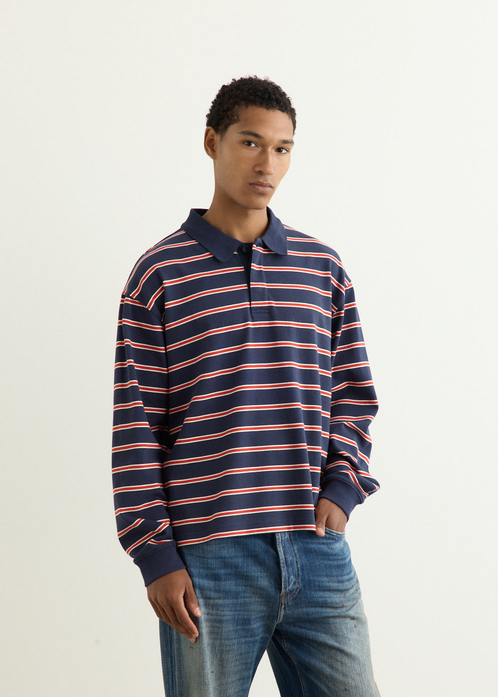 Varsity Long Sleeve Polo Shirt