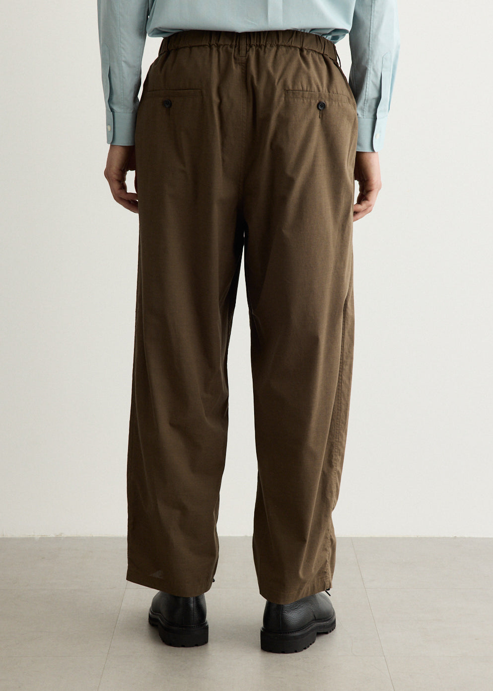 Cotton Wool Poplin Oversized Slacks