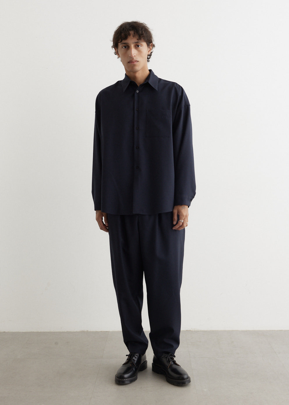 Tropical Wool Long Sleeve Shirt