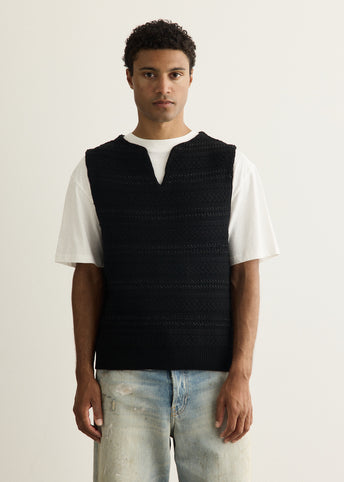 Structure Stripe Knit Vest