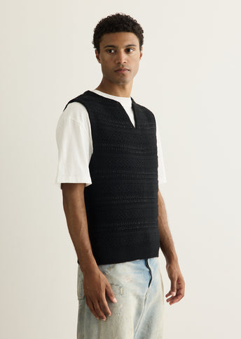 Structure Stripe Knit Vest