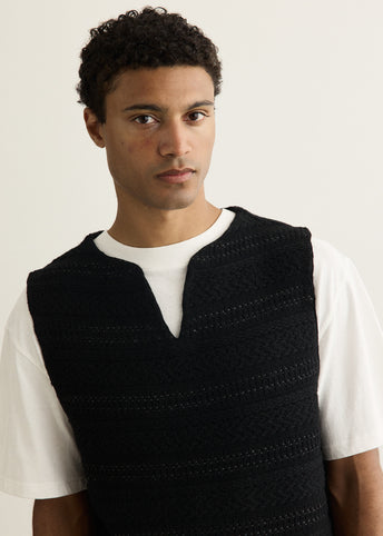 Structure Stripe Knit Vest