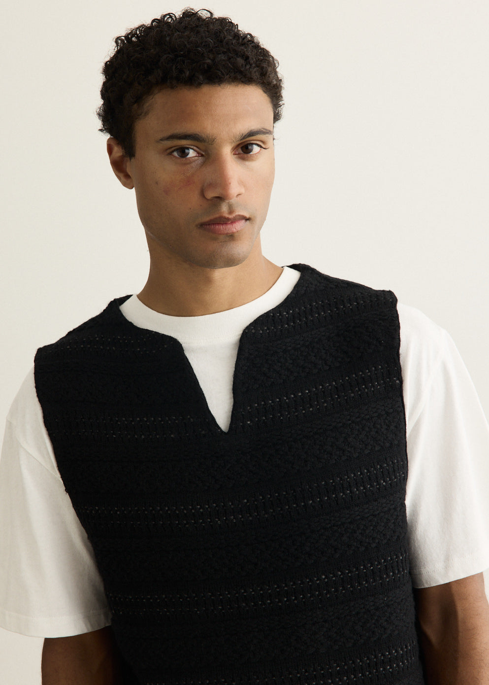 Structure Stripe Knit Vest