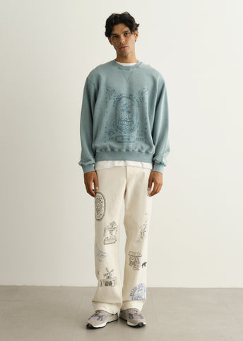 Fountain Stamp Faded Relaxed Sweatshirt