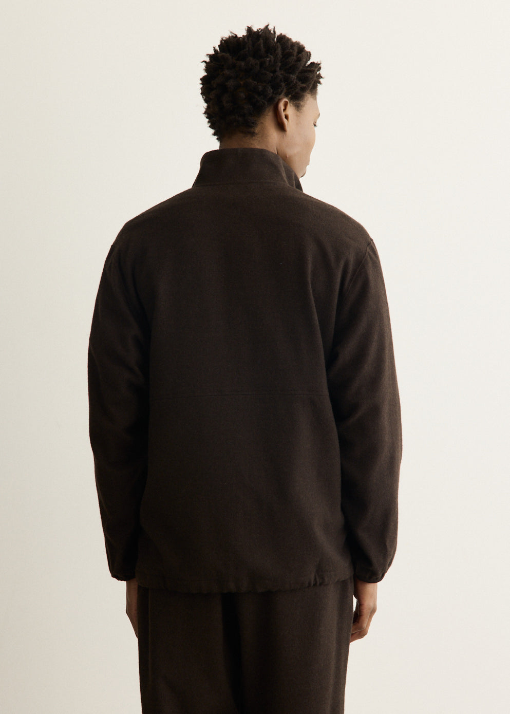 Cashmere Mixed High Neck Blouson