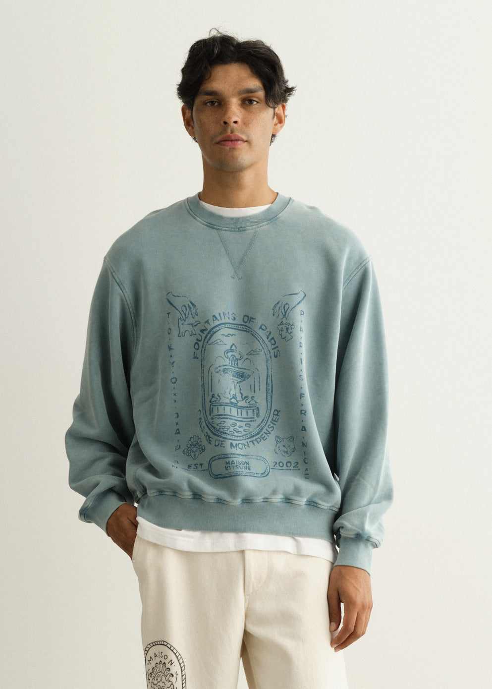 Fountain Stamp Faded Relaxed Sweatshirt