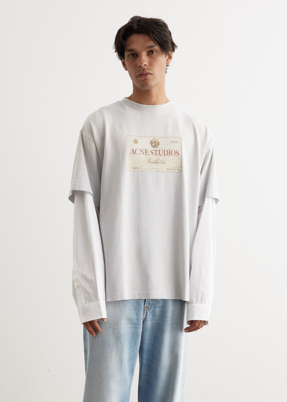 Acne Studios - Edra Double T-Shirt - Tshirt print,All Products : American Fashion Style Bags On Sale Acne Studios - Edra Double T-Shirt - Tshirt print,All Products : American Fashion Style Bags On Sale