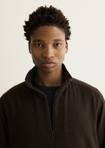 Cashmere Mixed High Neck Blouson